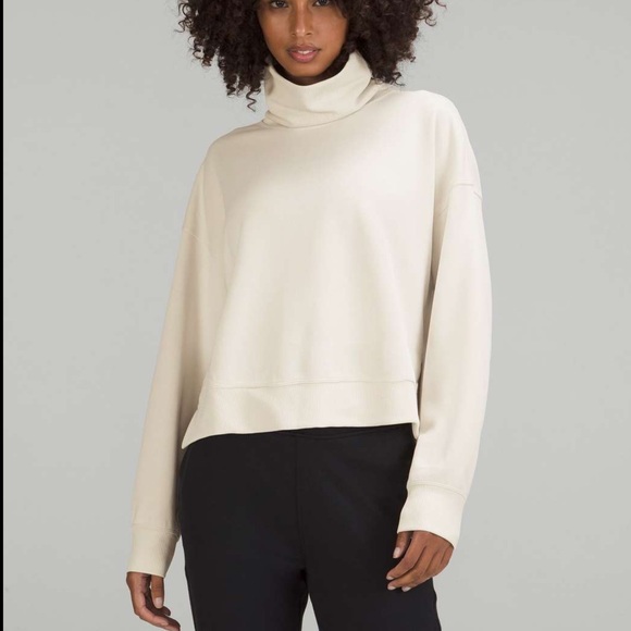 lululemon Cream Cowl/Turtle Neck SoftStream Sweater (Size 14) - Picture 1 of 10